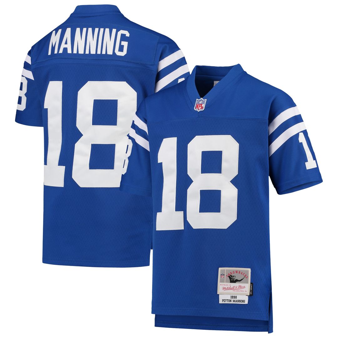 Peyton Manning Indianapolis Colts Mitchell & Ness Youth 1998 Legacy Retired Player Official Jersey - Royal