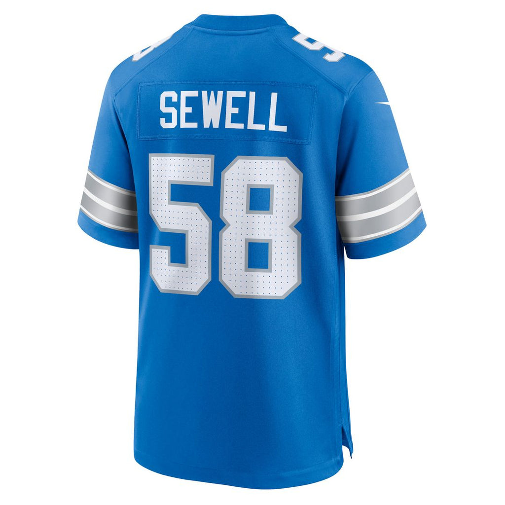 Penei Sewell Detroit Lions Nike Game Official Jersey - Blue