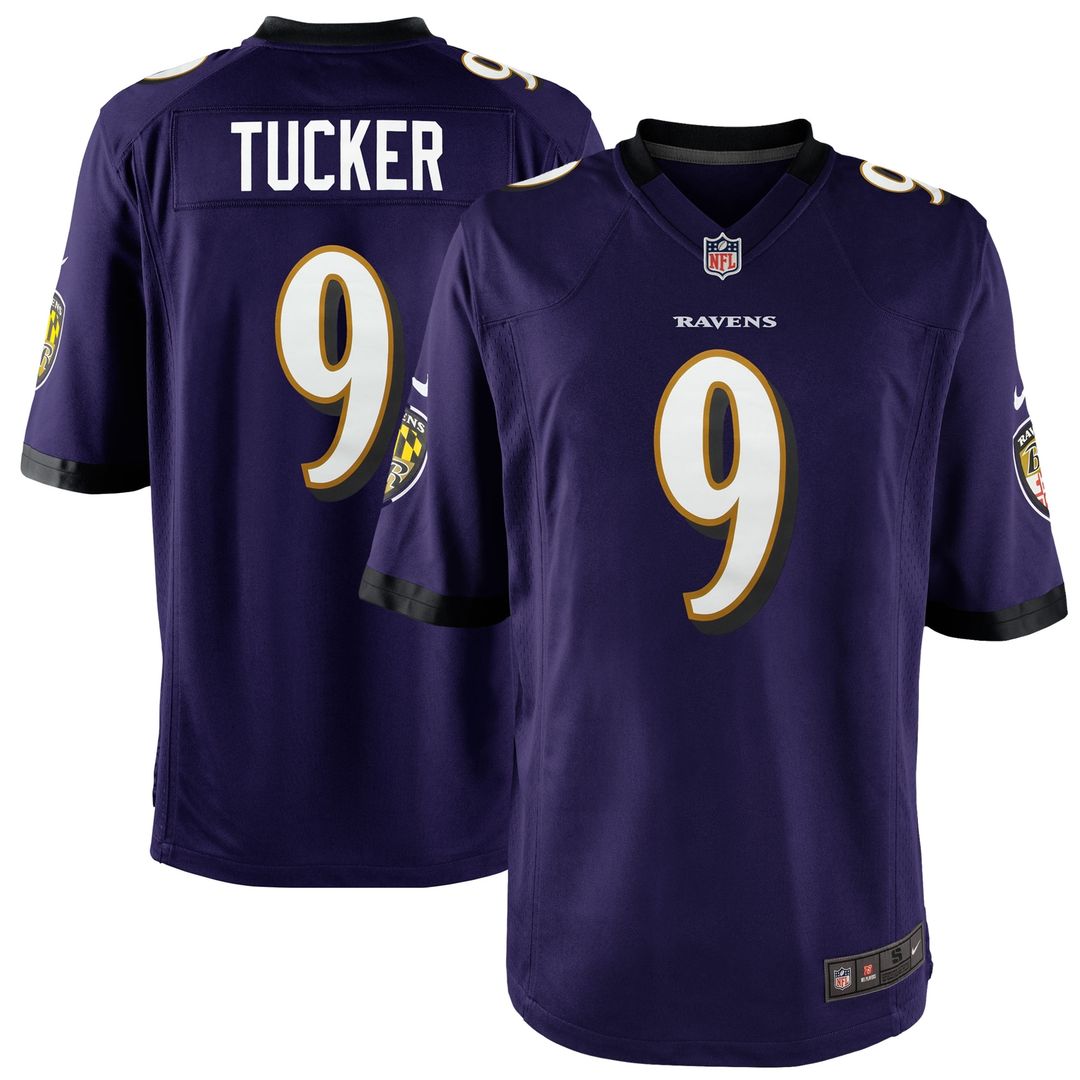 Justin Tucker Baltimore Ravens Nike Youth Game Official Jersey - Purple