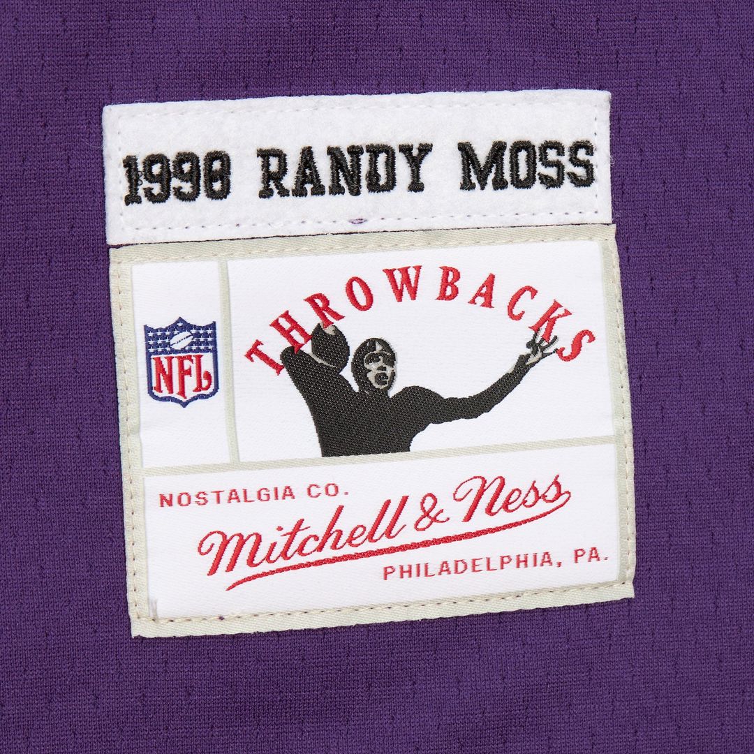 Randy Moss Minnesota Vikings Mitchell & Ness Player Name & Number Hoodie Legacy Official Jersey - Purple