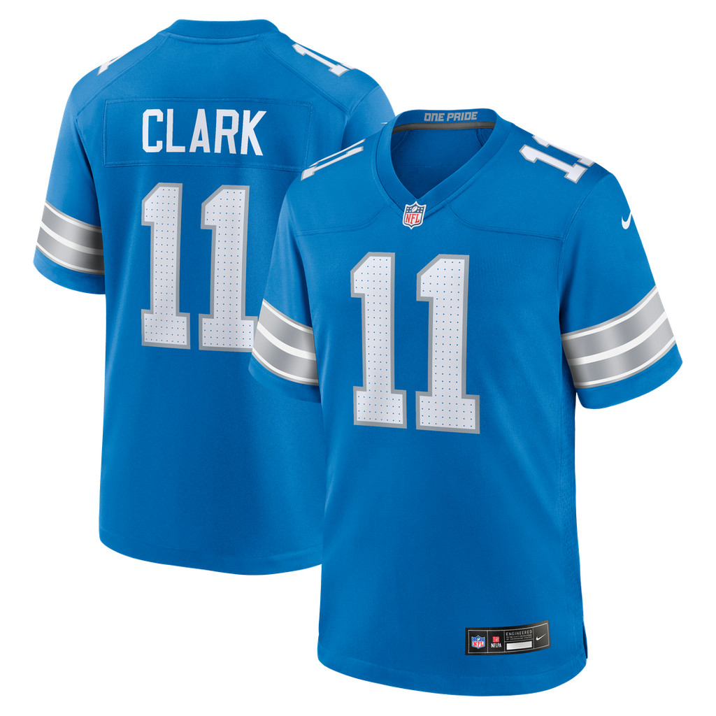 Damone Clark Detroit Lions Nike Team Game Official Jersey -  Blue