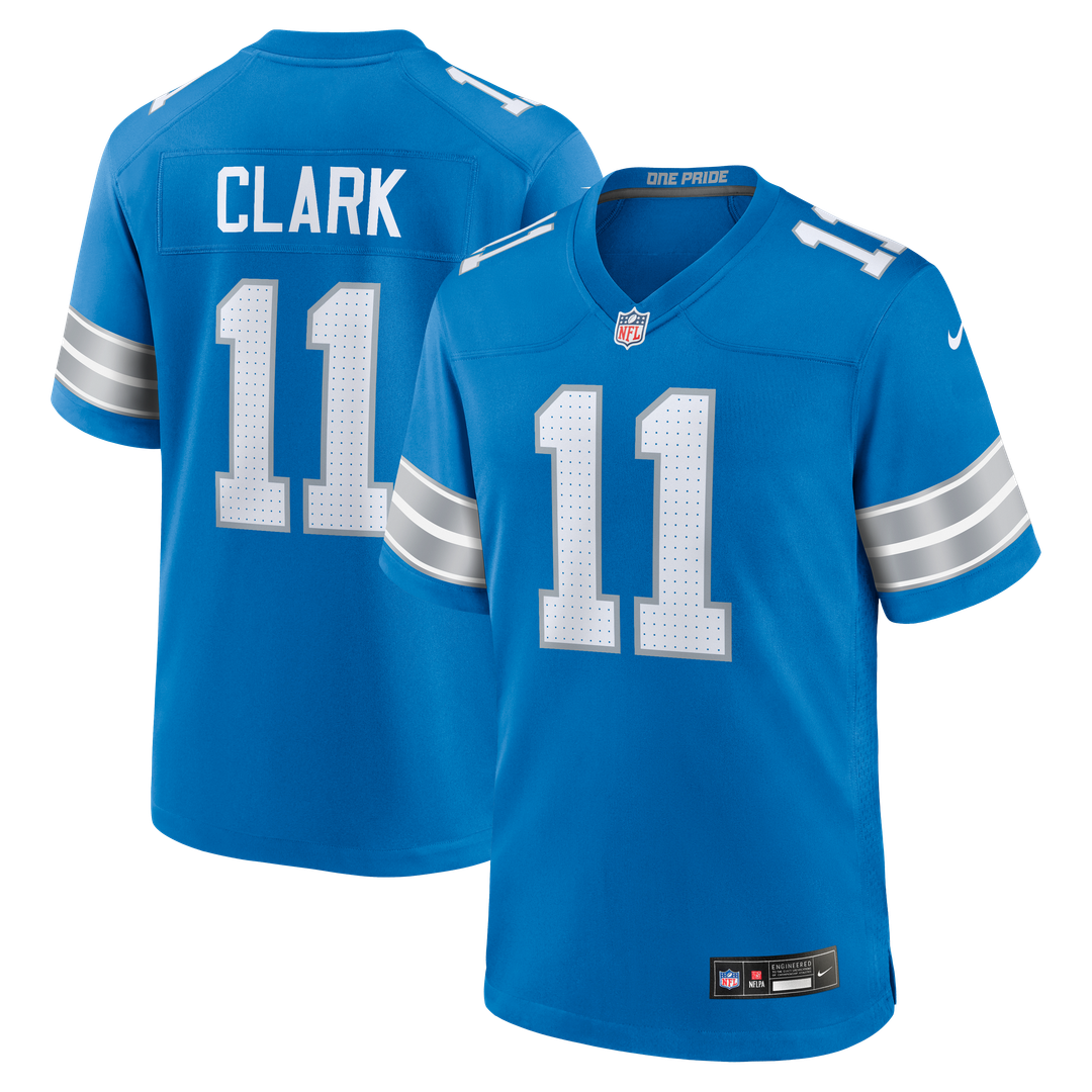 Damone Clark Detroit Lions Nike Team Game Official Jersey -  Blue