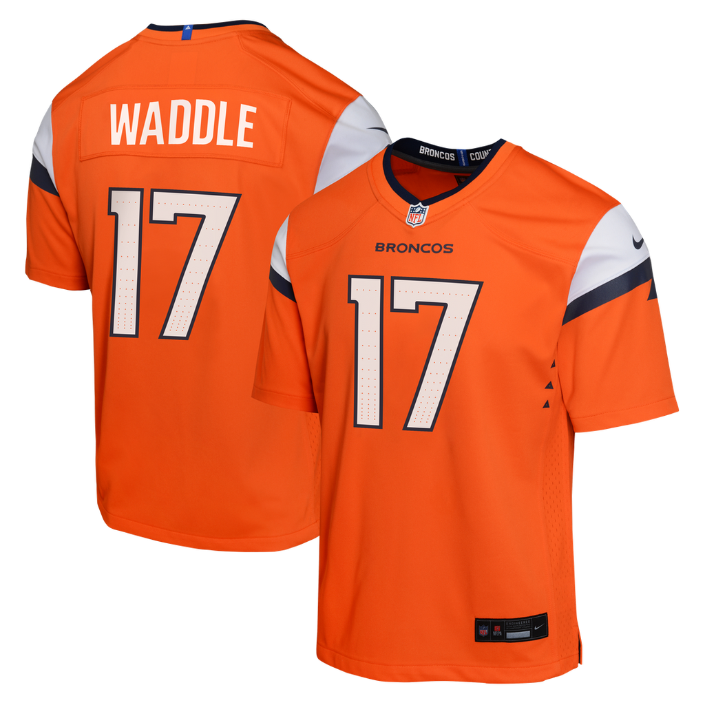 Jaylen Waddle Denver Broncos Nike Youth Game Official Jersey - Orange