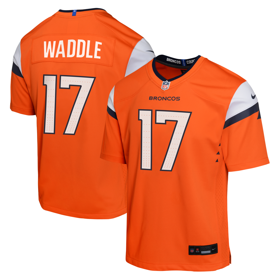 Jaylen Waddle Denver Broncos Nike Youth Game Official Jersey - Orange