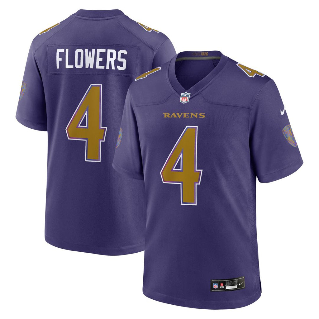 Zay Flowers Baltimore Ravens Nike Alternate Game Official Jersey - Purple