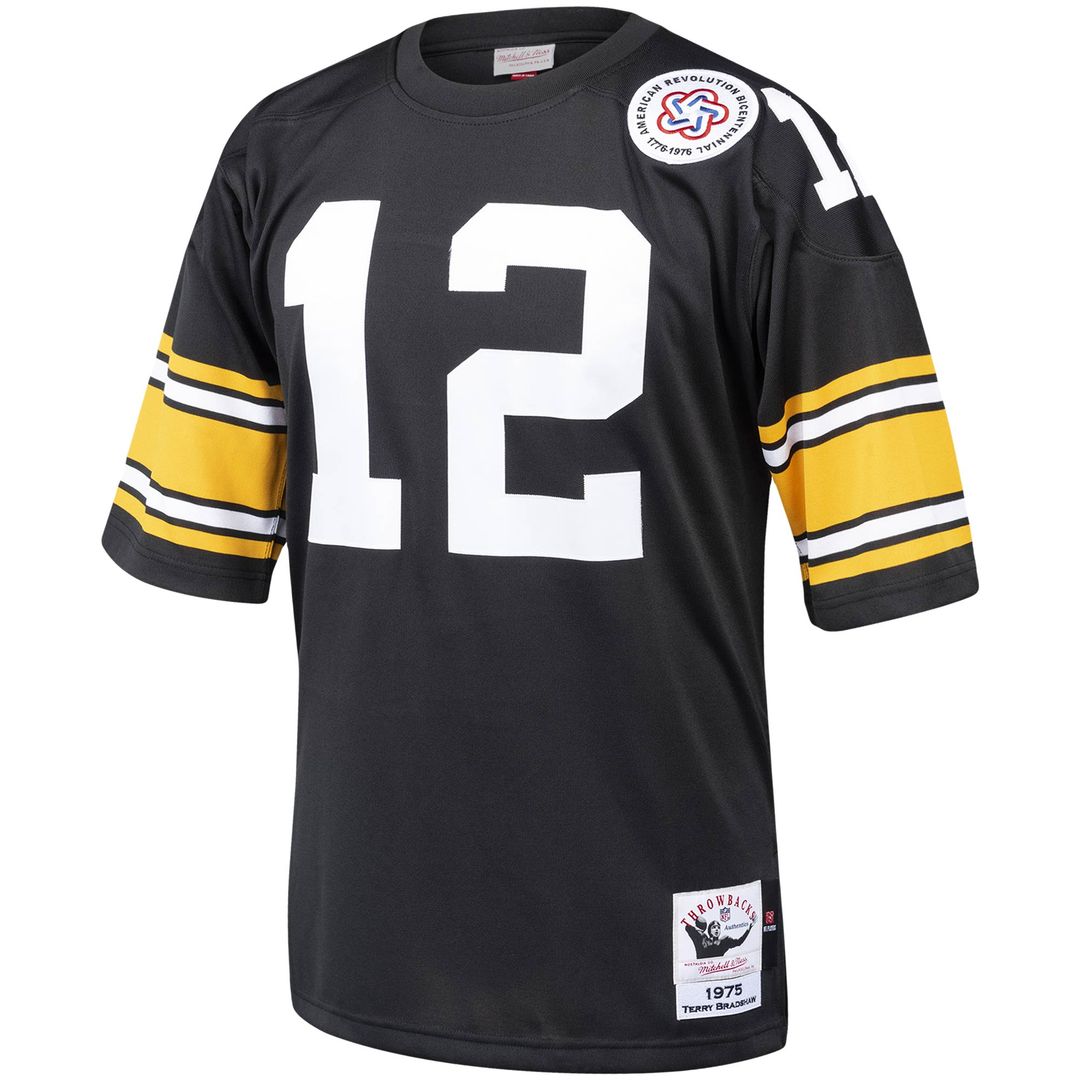 Terry Bradshaw Pittsburgh Steelers Mitchell & Ness Authentic Throwback Retired Player Official Jersey - Black