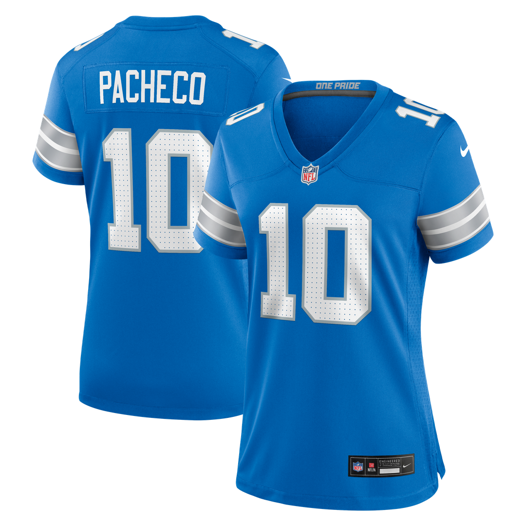 Isiah Pacheco Detroit Lions Nike Women's Team Game Official Jersey -  Blue