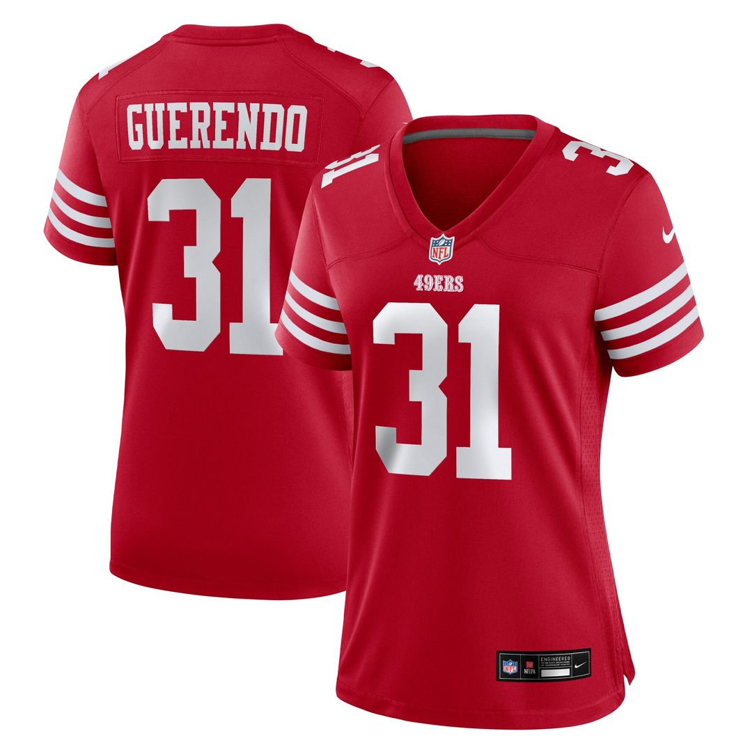 Isaac Guerendo San Francisco 49ers Nike Women's Team Game Jersey - Scarlet
