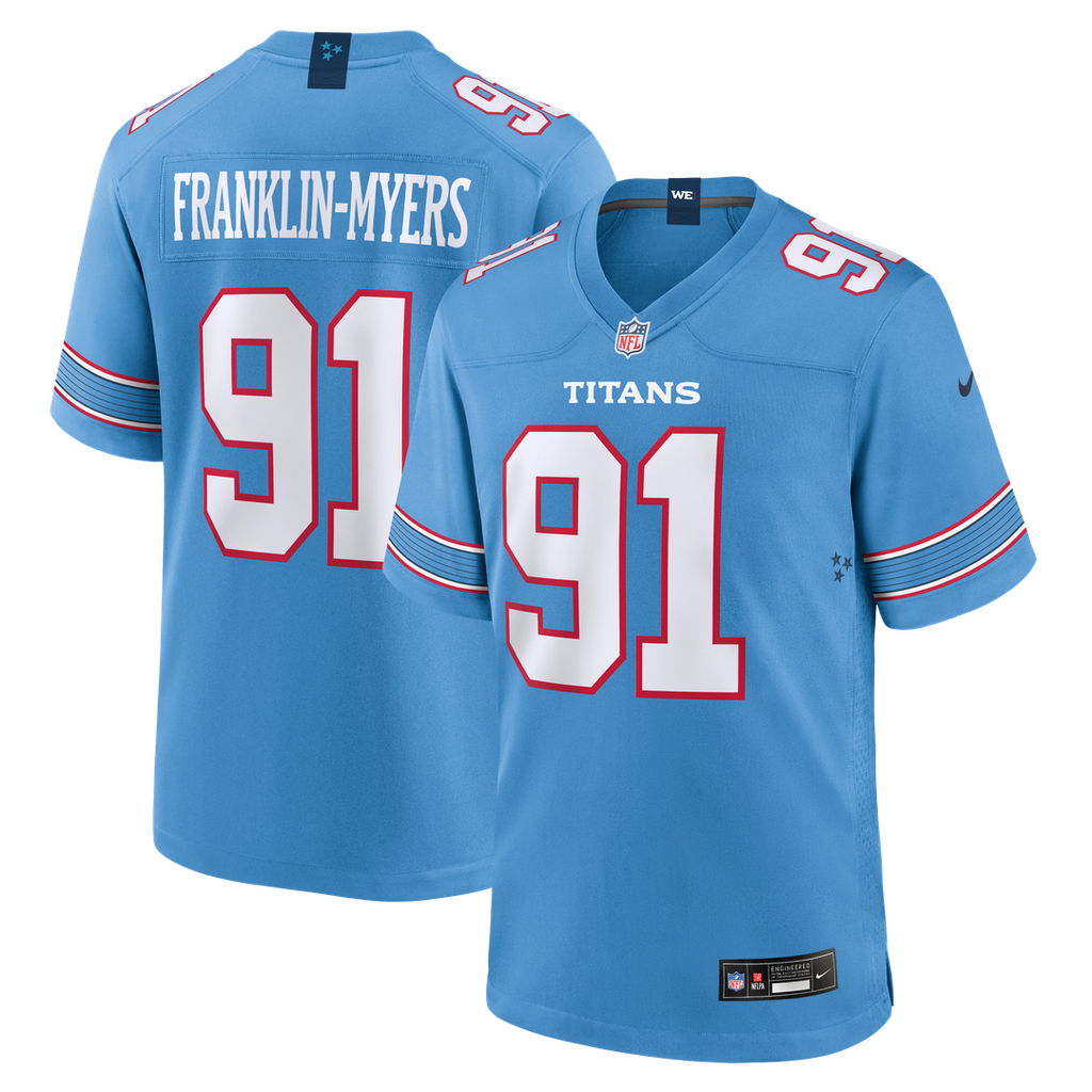 John Franklin-Myers Tennessee Titans Nike Team Game Official Jersey - Light Blue