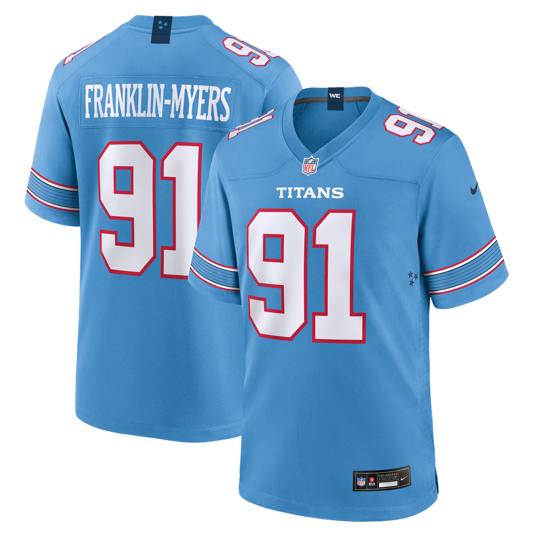 John Franklin-Myers Tennessee Titans Nike Team Game Official Jersey - Light Blue