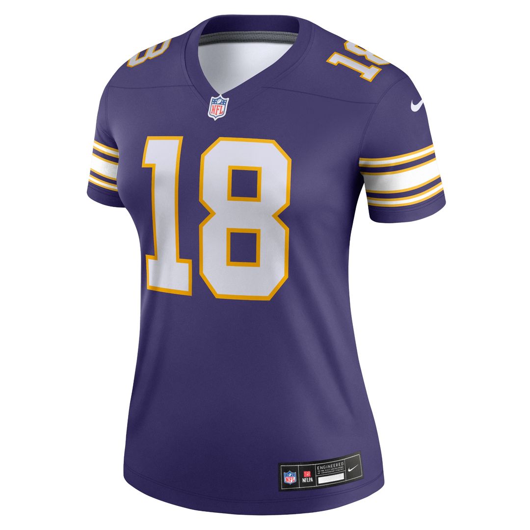 Justin Jefferson Minnesota Vikings Nike Women's Alternate Legend Player Performance Top - Purple