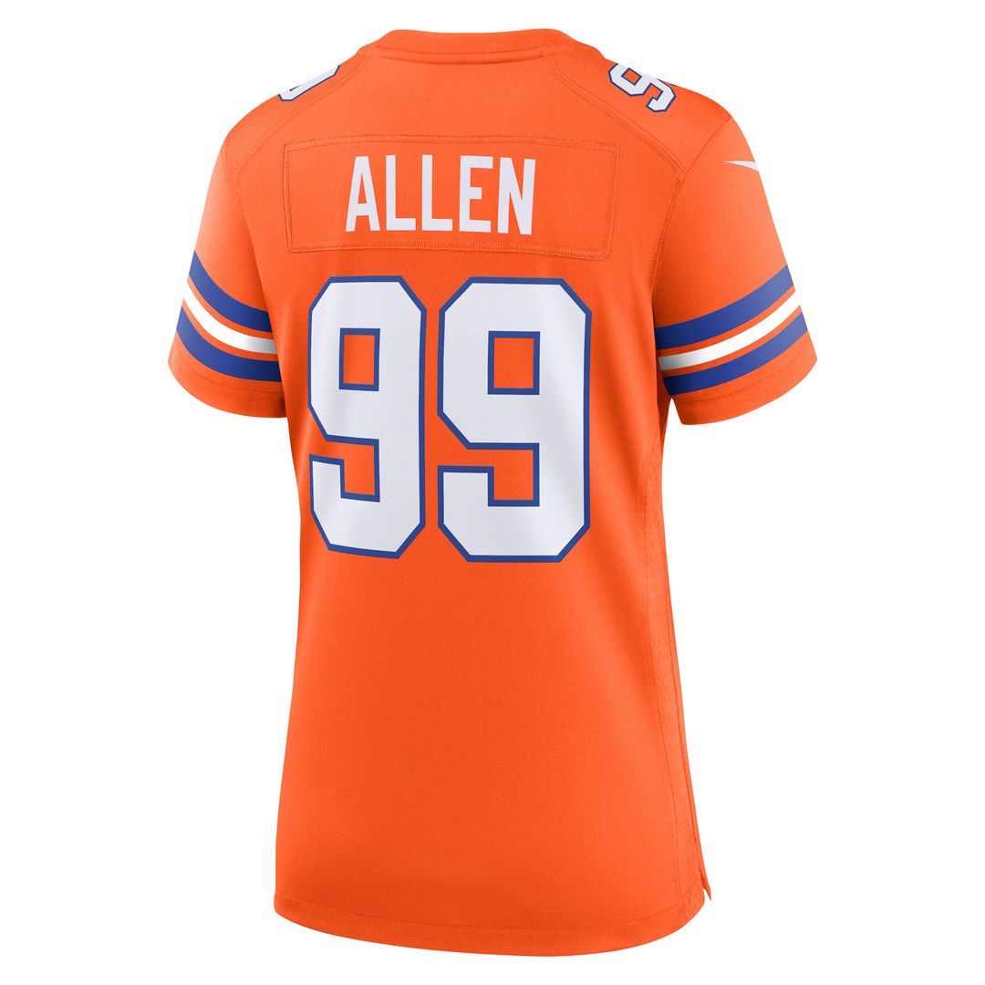 Zach Allen Denver Broncos Nike Women's Mile High Collection 1977 Throwback Player Game Official Jersey - Orange