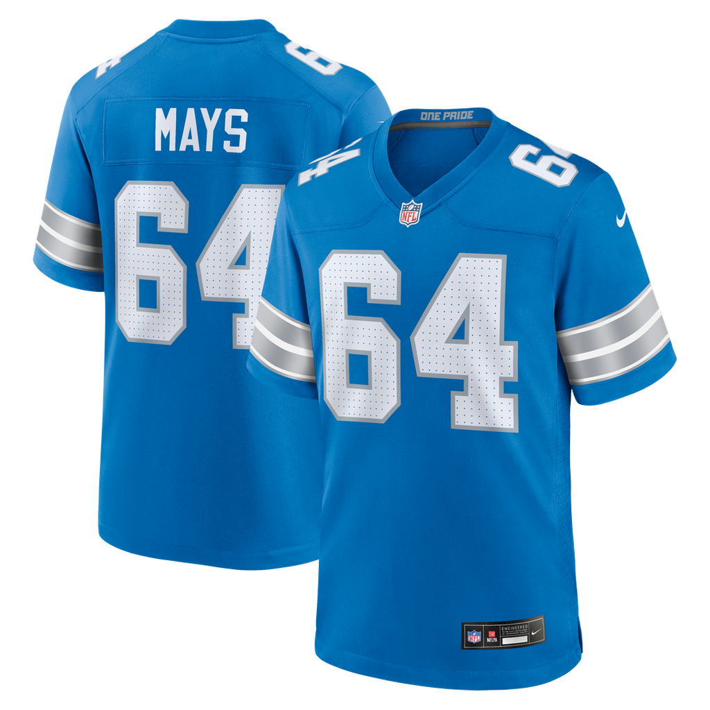 Cade Mays Detroit Lions Nike Team Game Official Jersey -  Blue