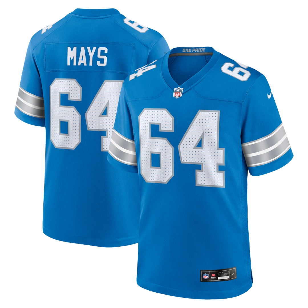 Cade Mays Detroit Lions Nike Team Game Official Jersey -  Blue