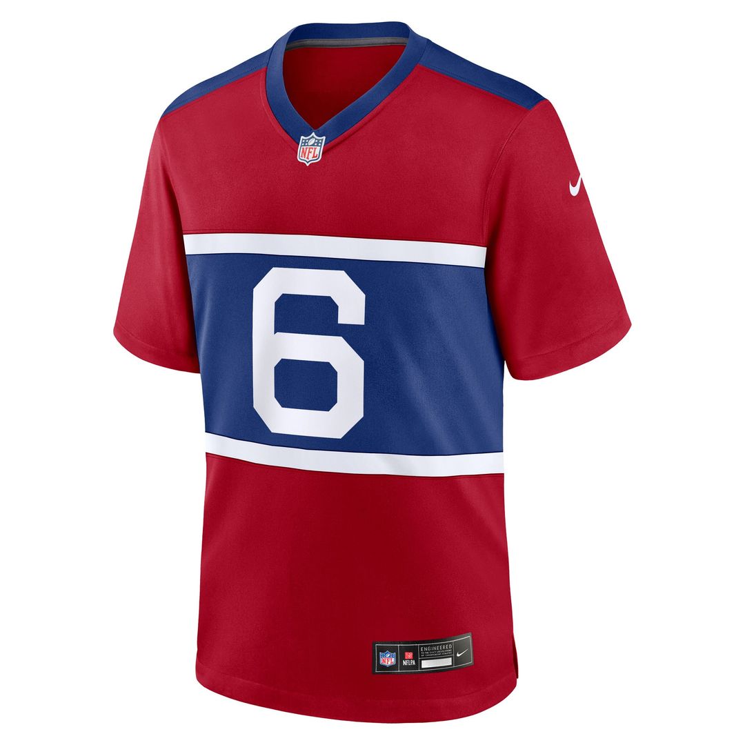 Jaxson Dart New York Giants Nike Alternate Century Red Game Official Jersey - Red
