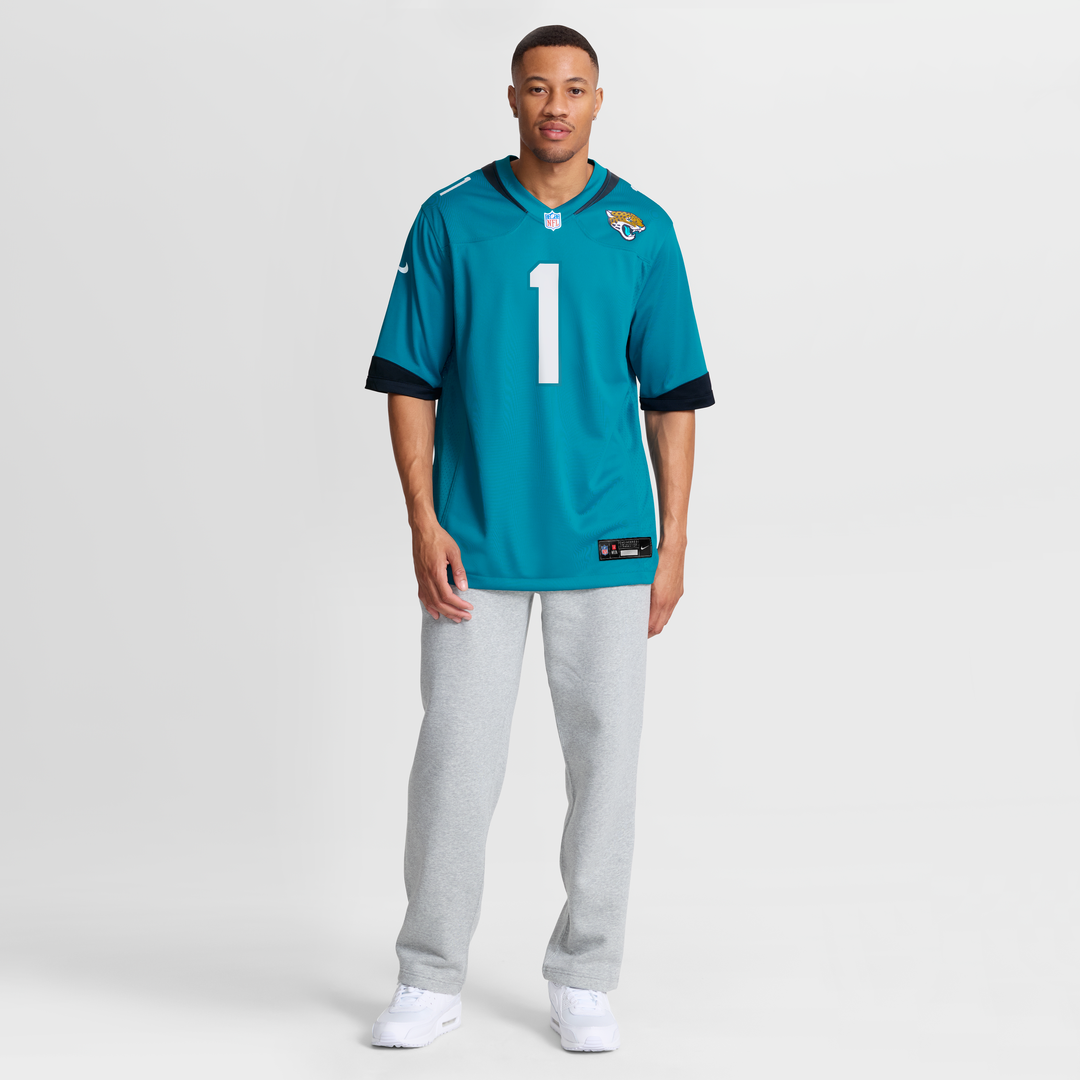 Number 1 Groom Jacksonville Jaguars Nike Game Official Jersey - Teal