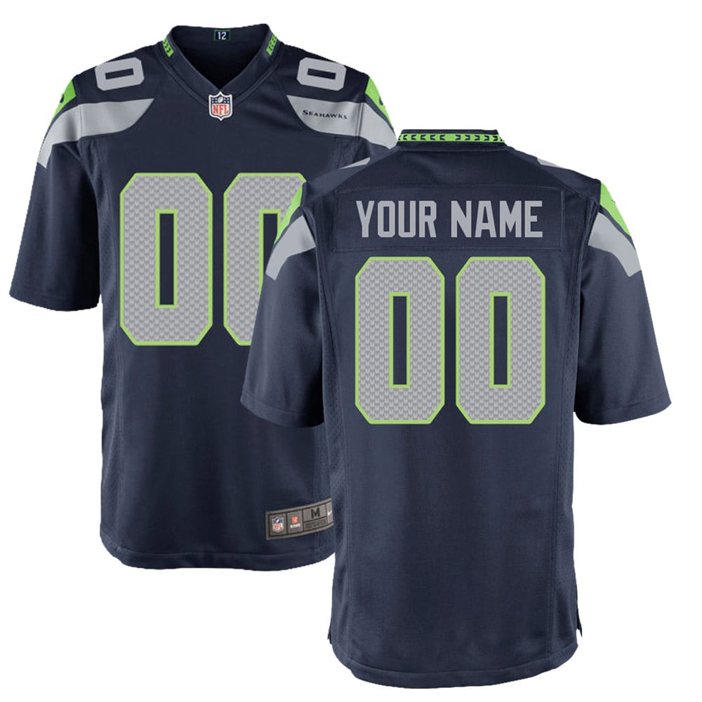Seattle Seahawks Nike Youth Custom Game Official Jersey - College Navy
