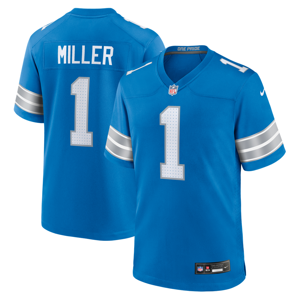 Blake Miller Detroit Lions Nike 2026 NFL Draft First Round Pick No. 17 Team Game Official Jersey - Blue