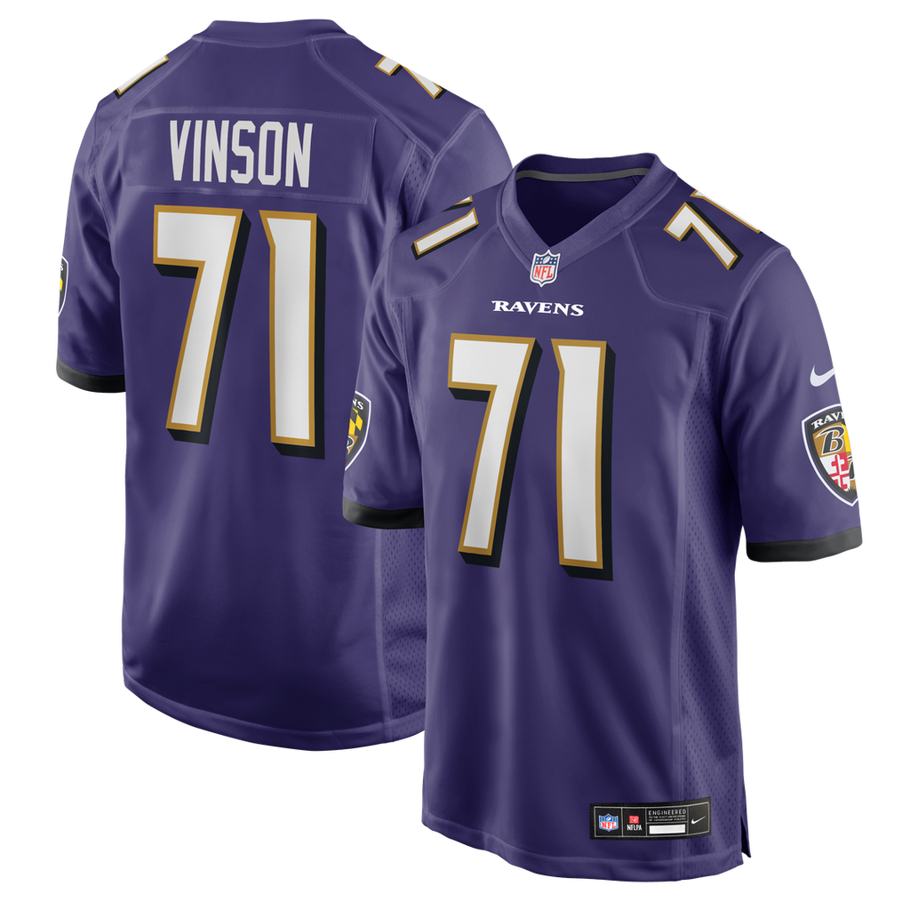 Carson Vinson Baltimore Ravens Nike Team Game Official Jersey -  Purple