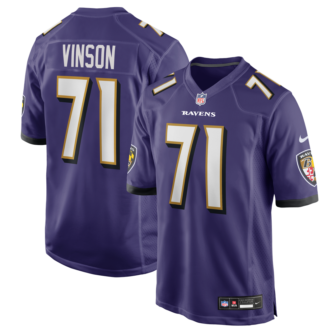 Carson Vinson Baltimore Ravens Nike Team Game Official Jersey -  Purple