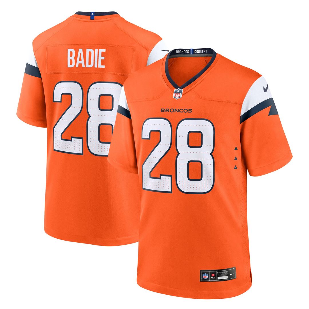 Tyler Badie Denver Broncos Nike Team Game Official Jersey -  Orange