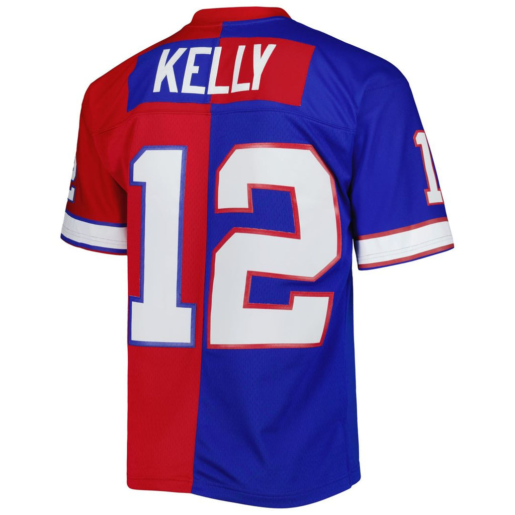 Jim Kelly Buffalo Bills Mitchell & Ness 1990 Split Legacy Replica Official Jersey - Royal/Red