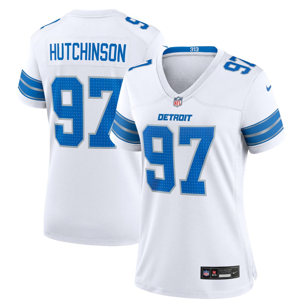 Aidan Hutchinson Detroit Lions Nike Women's Game Official Jersey - White