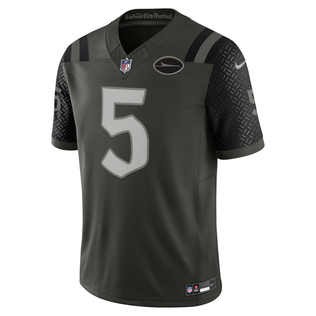 Garrett Wilson New York Jets Nike 2025 Rivalries Collection Stitched Limited Official Jersey - Gotham Green