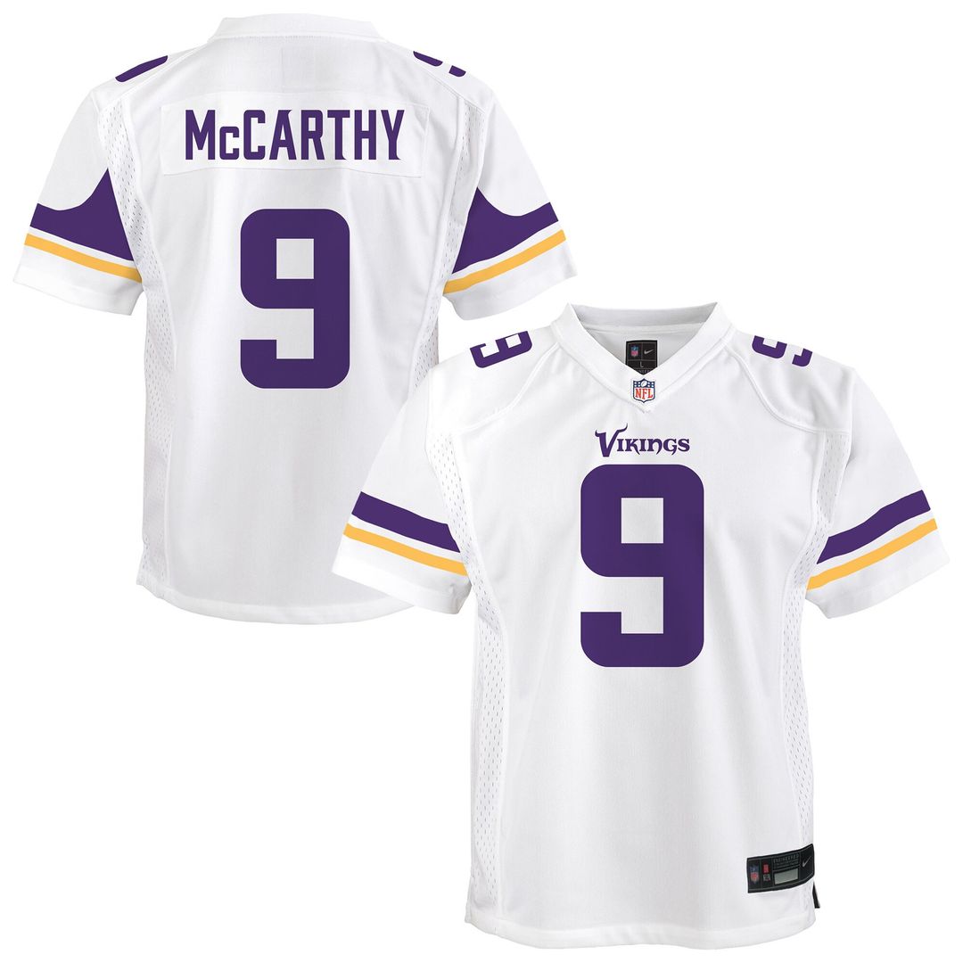 J.J. McCarthy Minnesota Vikings Nike Youth Game Official Jersey - White