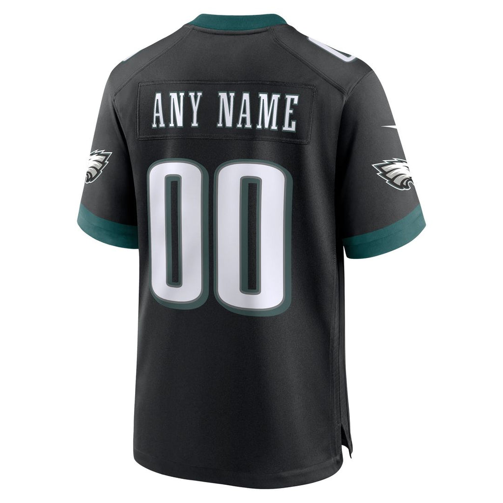 Philadelphia Eagles Nike Alternate Custom Game Official Jersey - Black