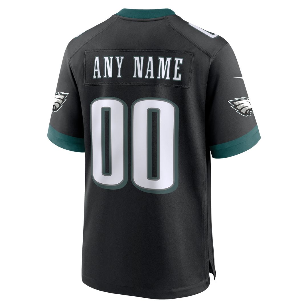 Philadelphia Eagles Nike Alternate Custom Game Official Jersey - Black