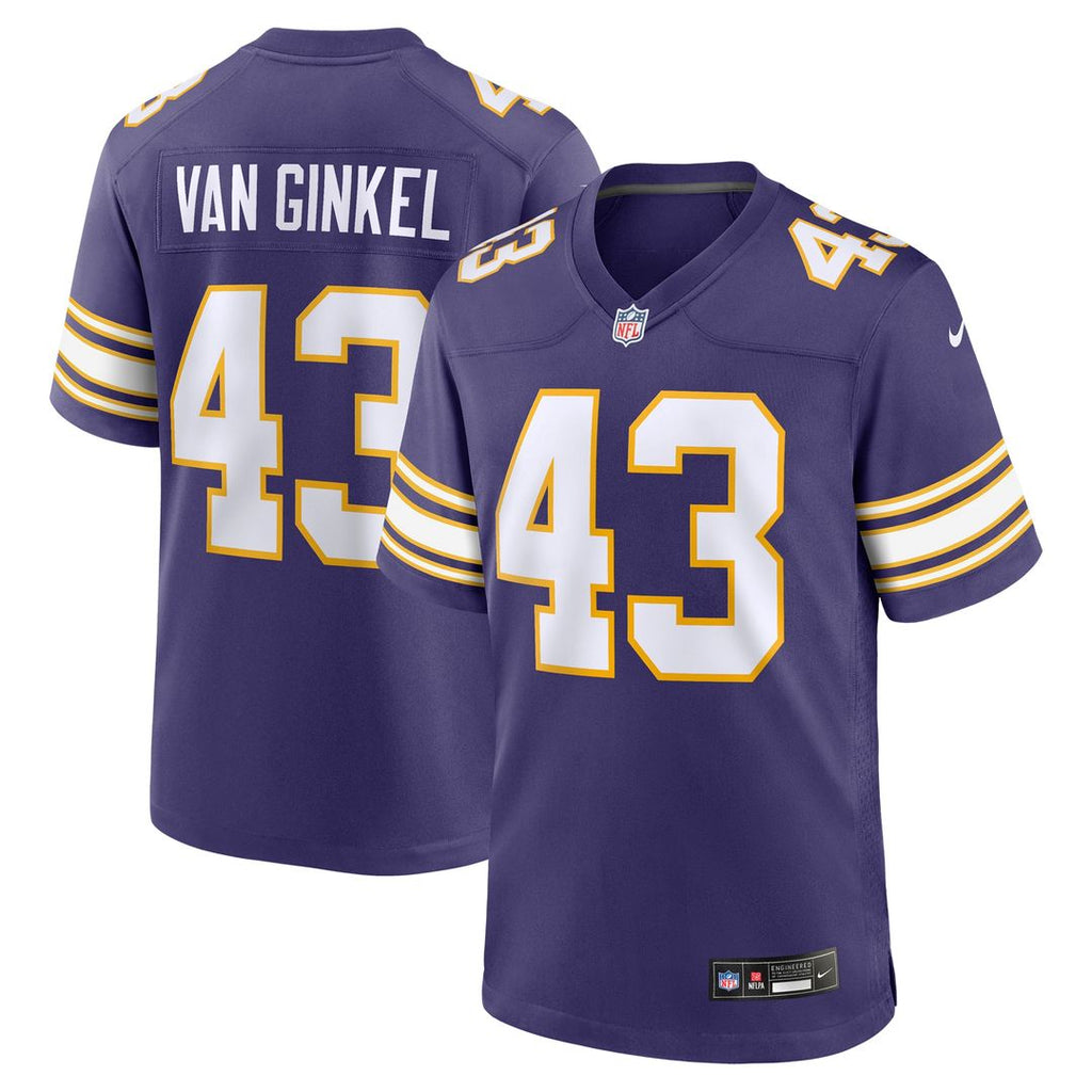 Andrew Van Ginkel Minnesota Vikings Nike Alternate Game Official Jersey - Purple