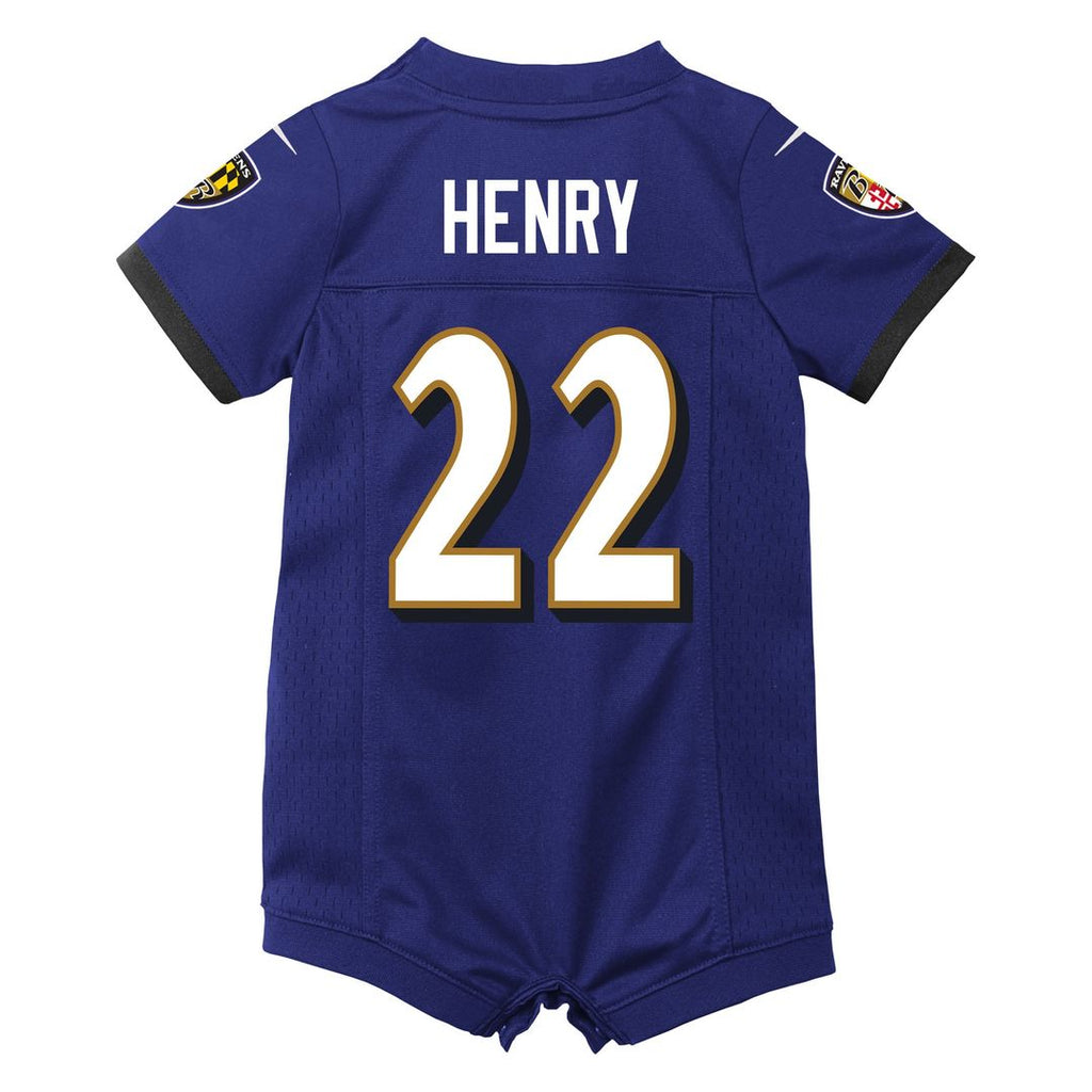 Derrick Henry Baltimore Ravens Nike Newborn & Infant Game Romper Official Jersey - Purple
