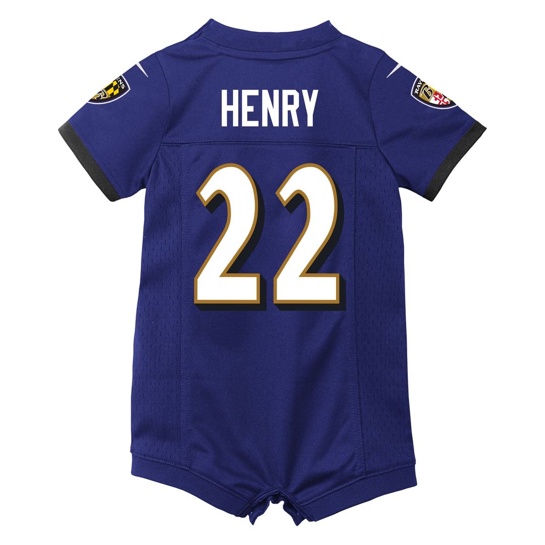 Derrick Henry Baltimore Ravens Nike Newborn & Infant Game Romper Official Jersey - Purple