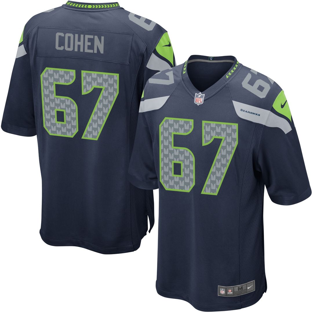 Nike Youth Seattle Seahawks Landon Cohen Team Color Game Official Jersey