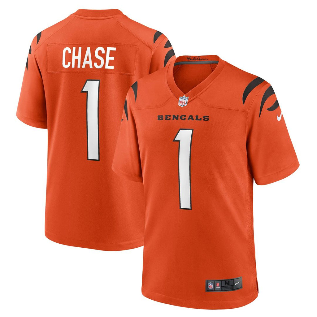 Ja'Marr Chase Cincinnati Bengals Nike Alternate Game Official Jersey - Orange