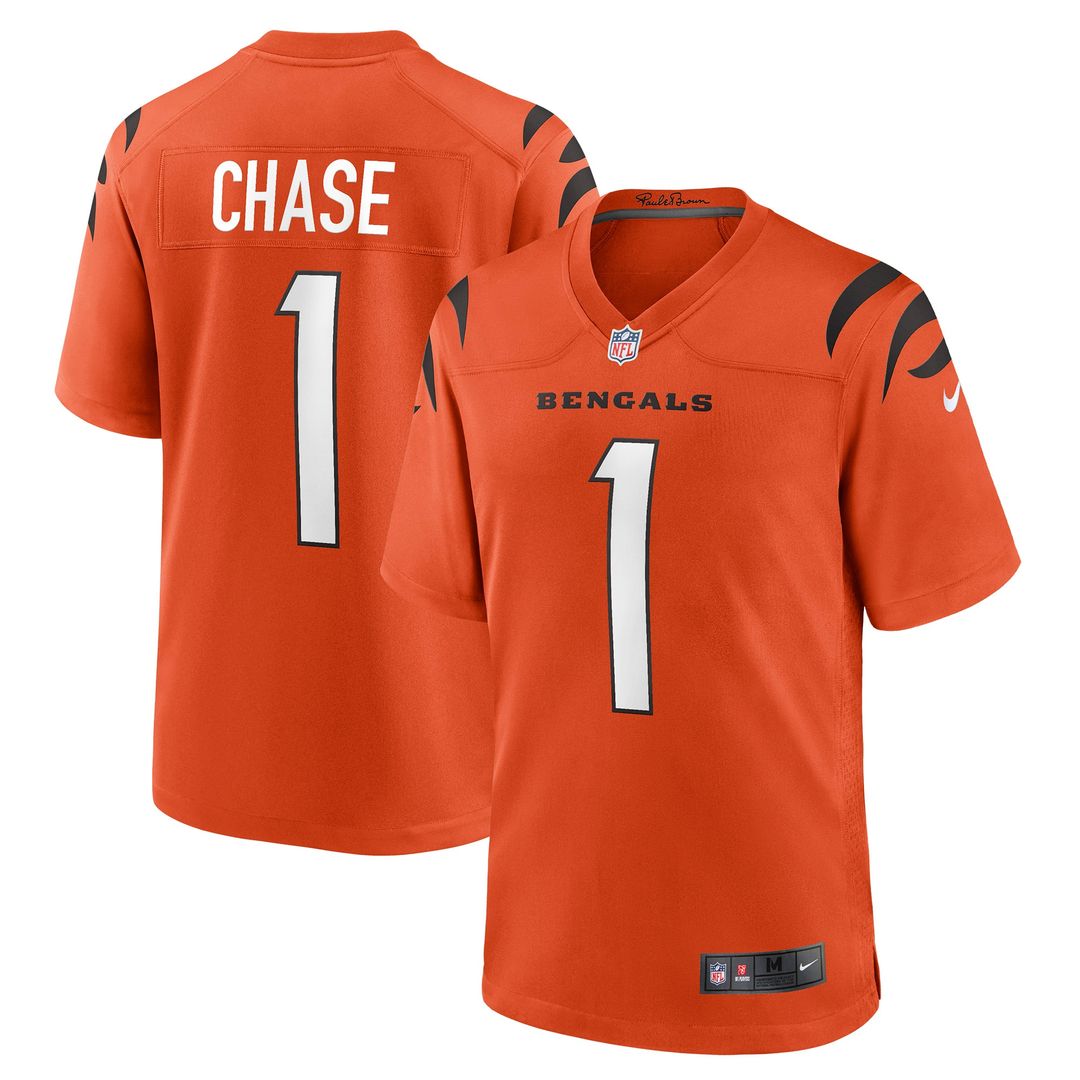 Ja'Marr Chase Cincinnati Bengals Nike Alternate Game Official Jersey - Orange
