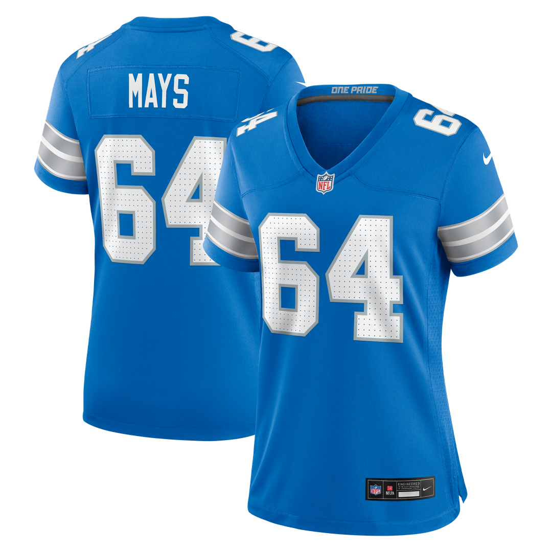 Cade Mays Detroit Lions Nike Women's Team Game Official Jersey -  Blue
