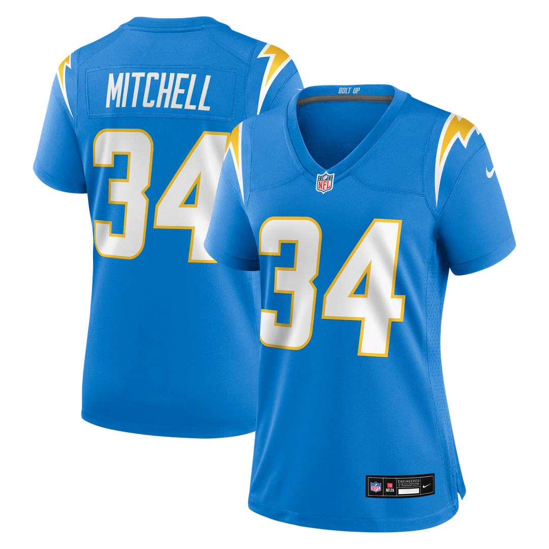 Keaton Mitchell Los Angeles Chargers Nike Women's Team Game Jersey - Powder Blue