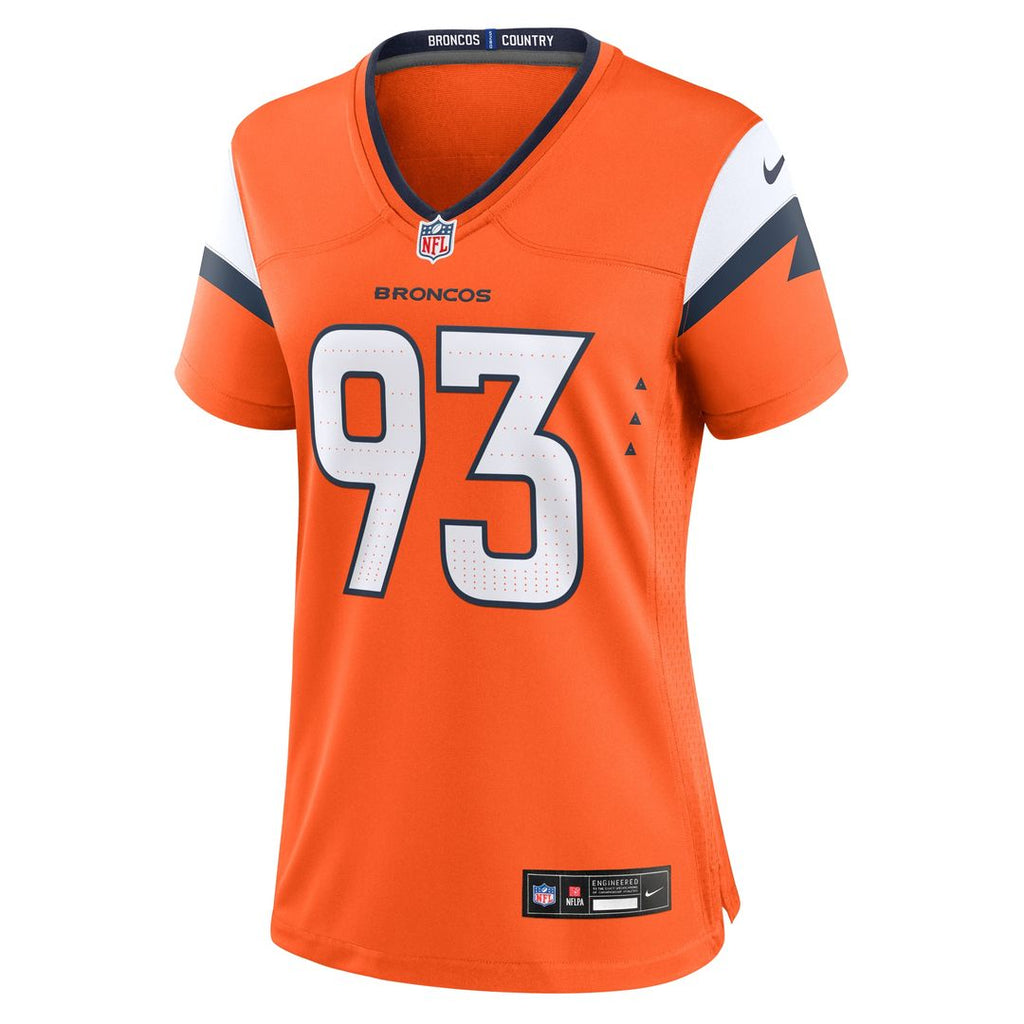 D.J. Jones Denver Broncos Nike Women's Team Game Jersey - Orange