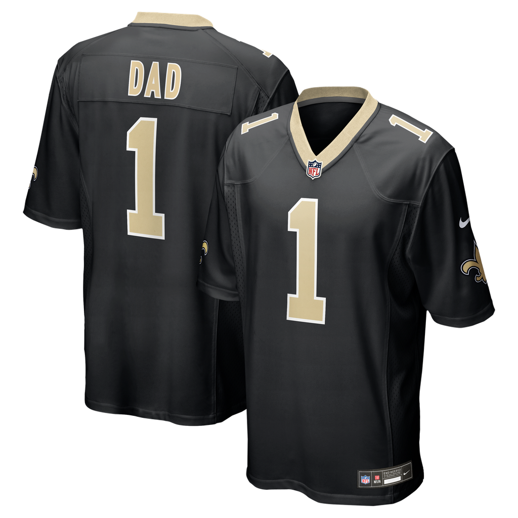 Number 1 Dad New Orleans Saints Nike Game Official Jersey - Black