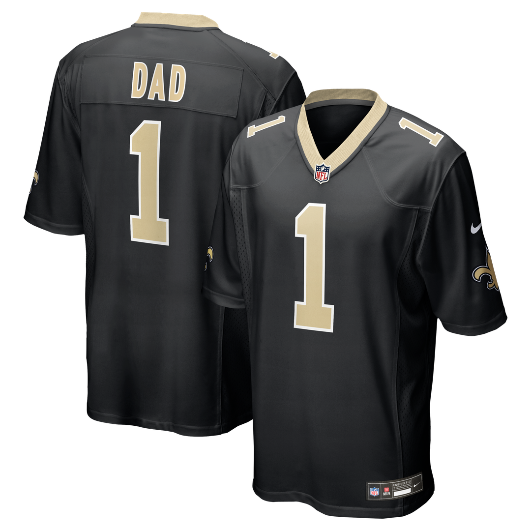 Number 1 Dad New Orleans Saints Nike Game Official Jersey - Black