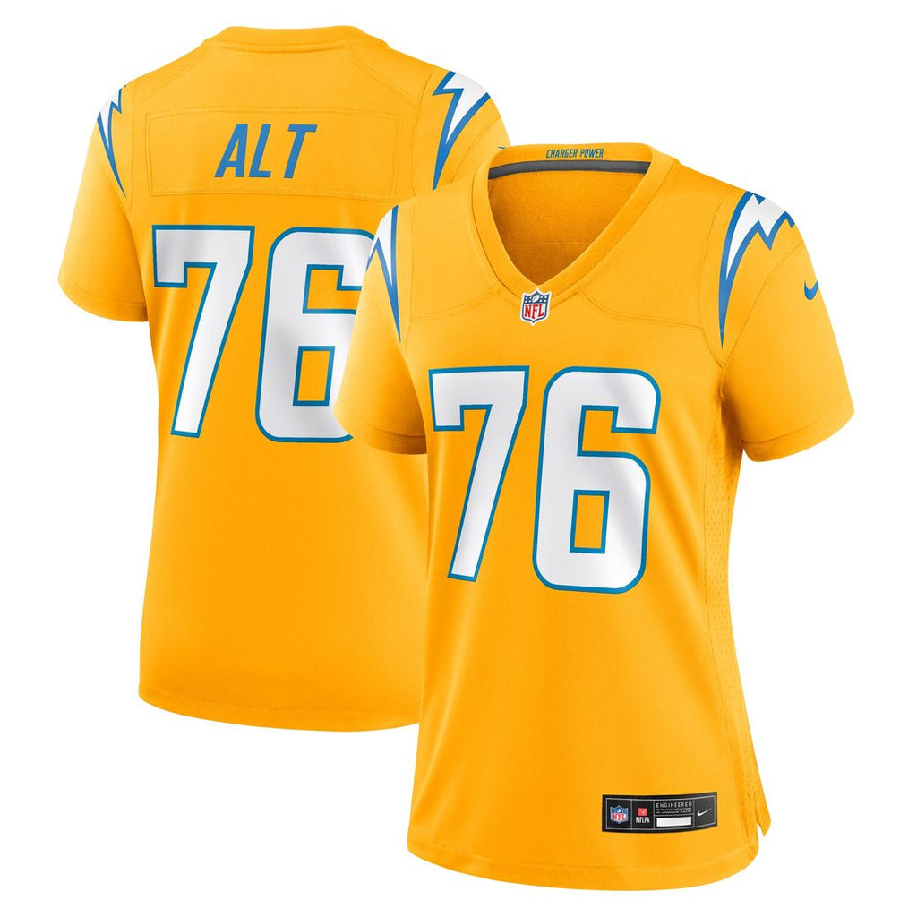 Joe Alt Los Angeles Chargers Nike Women's Alternate Charger Power Game Official Jersey - Gold