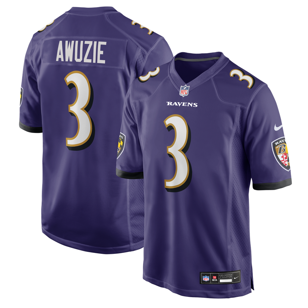Chidobe Awuzie Baltimore Ravens Nike Team Game Official Jersey -  Purple