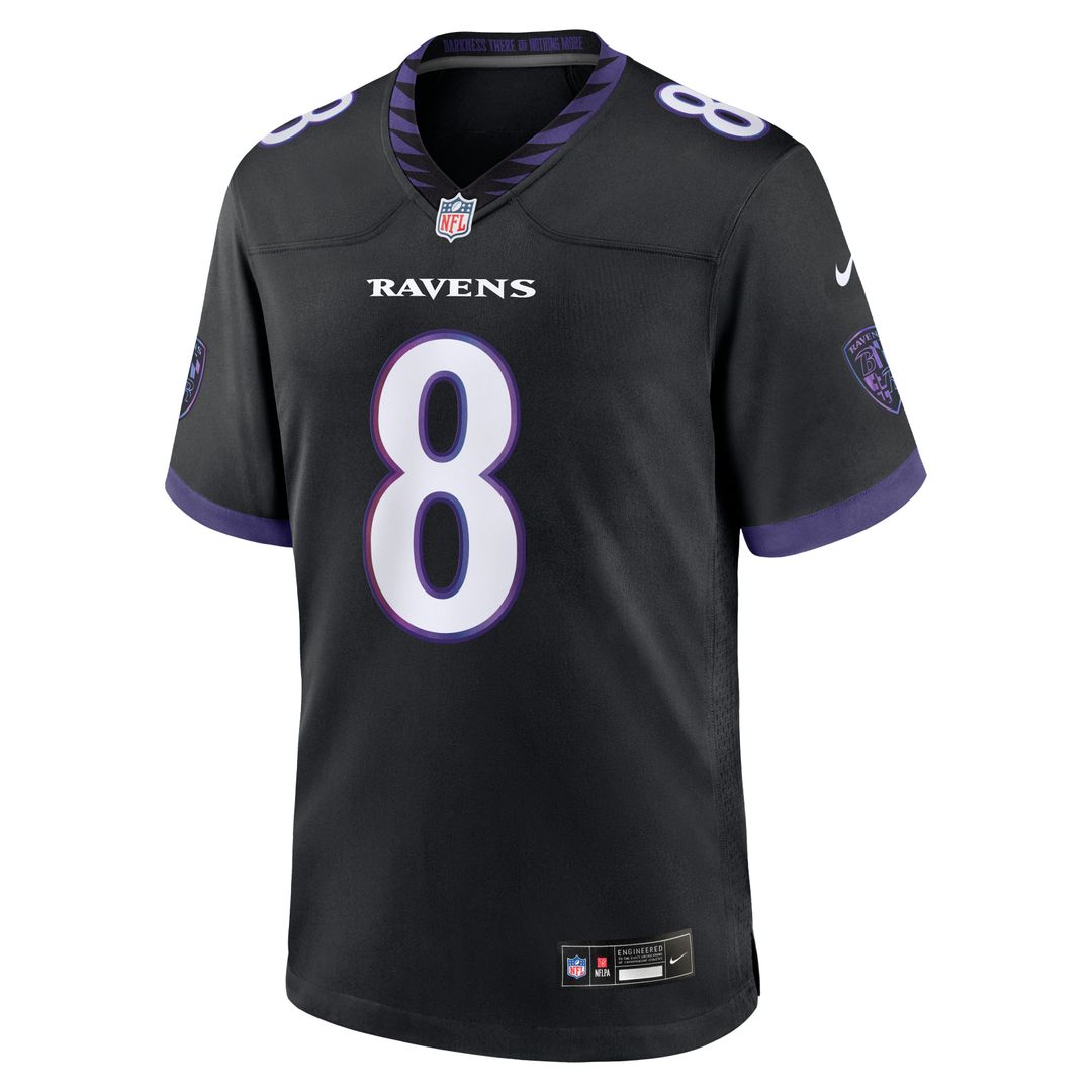 Lamar Jackson Baltimore Ravens Nike Alternate Game Official Jersey - Black
