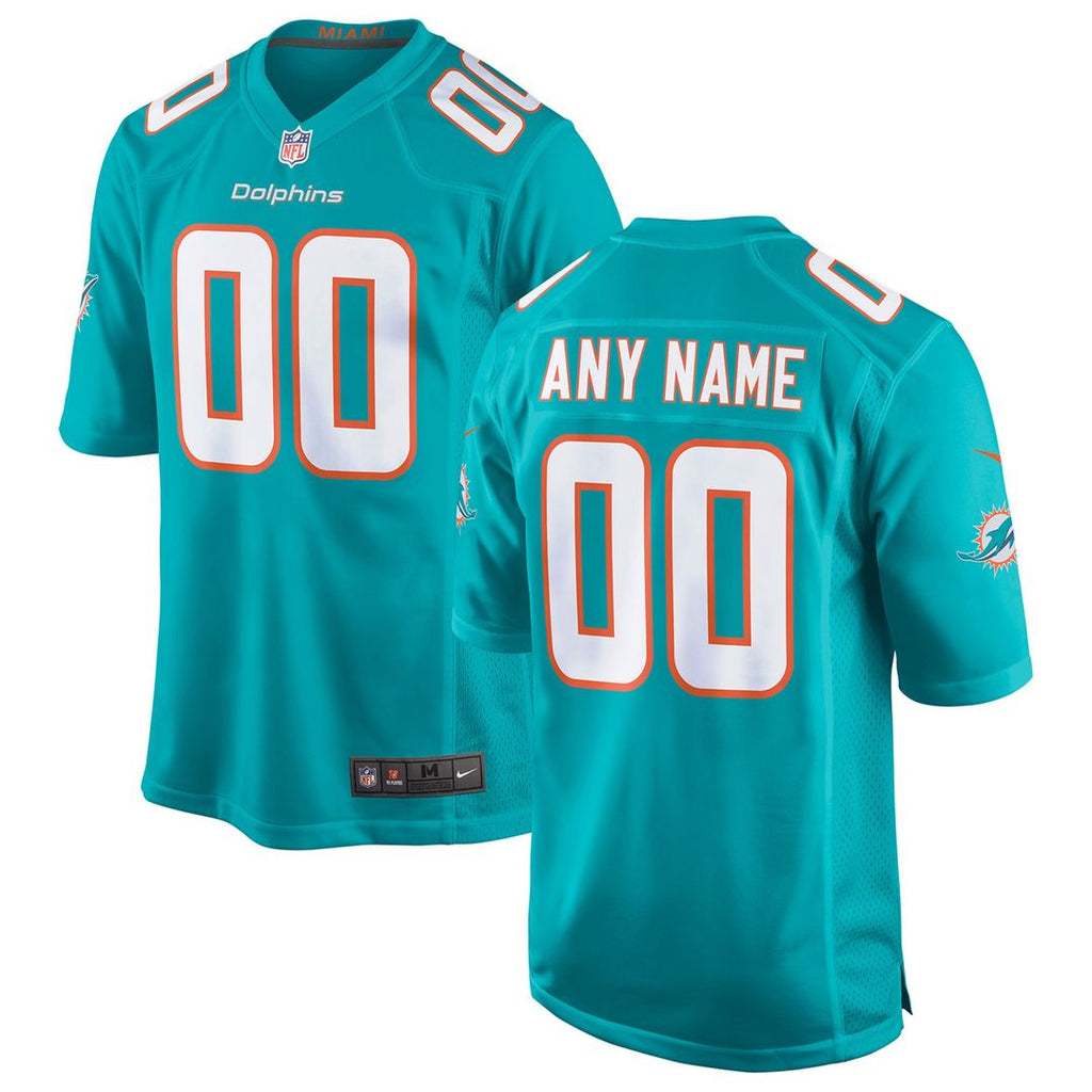 Miami Dolphins Nike Youth Custom Game Official Jersey - Aqua