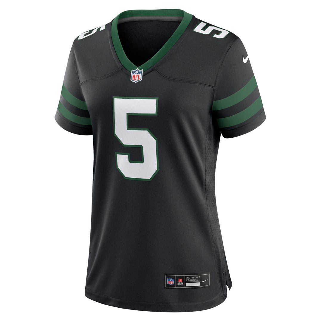 Garrett Wilson New York Jets Nike Women's Alternate Game Official Jersey - Legacy Black