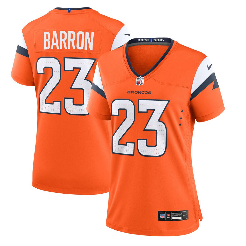 Jahdae Barron Denver Broncos Nike Women's Team Game Official Jersey -  Orange