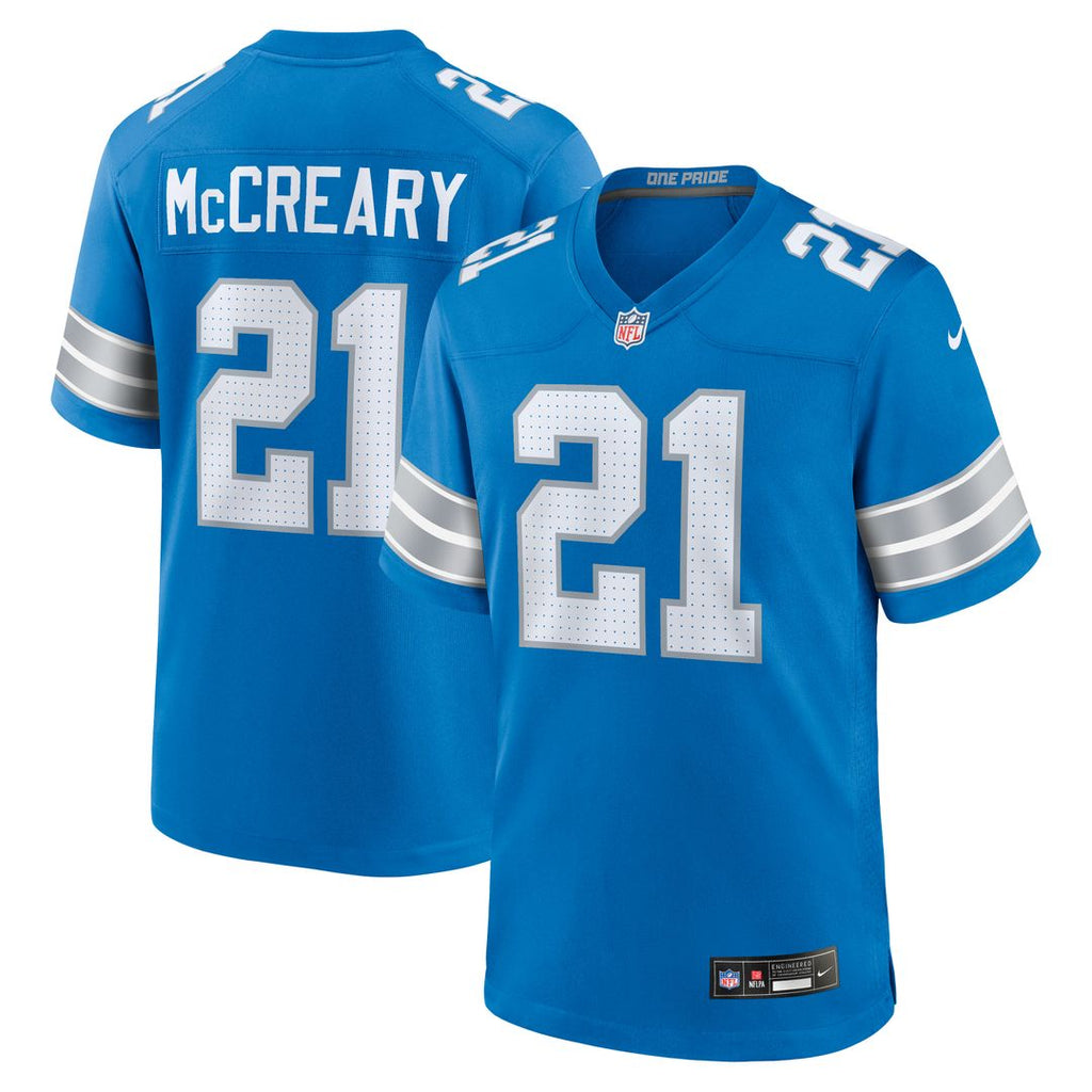 Roger McCreary Detroit Lions Nike Team Game Official Jersey -  Blue