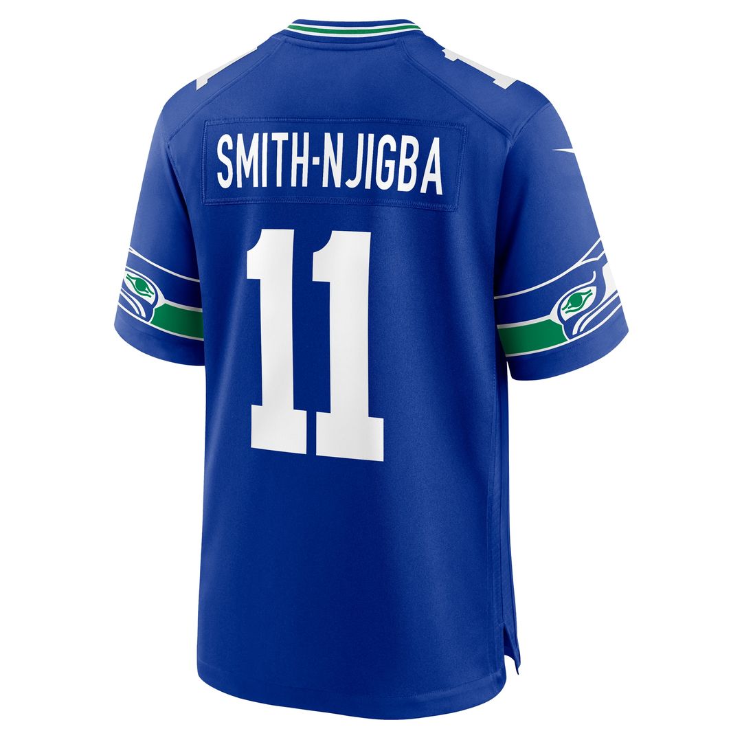 Jaxon Smith-Njigba Seattle Seahawks Nike Throwback Player Game Official Jersey - Royal